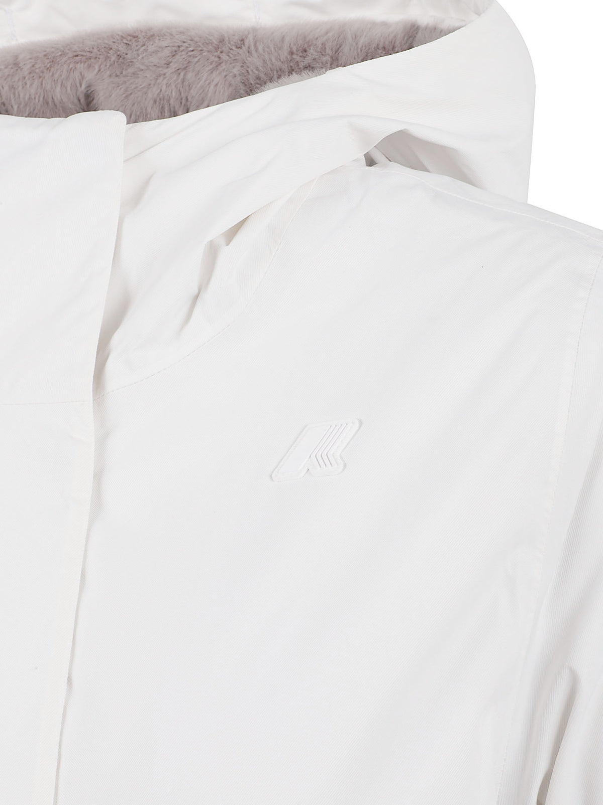 GIACCA DONNA LIL TWILL SOFT BEAVER - KWAY<BR/> K81449W DCV WHITE NATURAL-GREY WARM  KWAY 