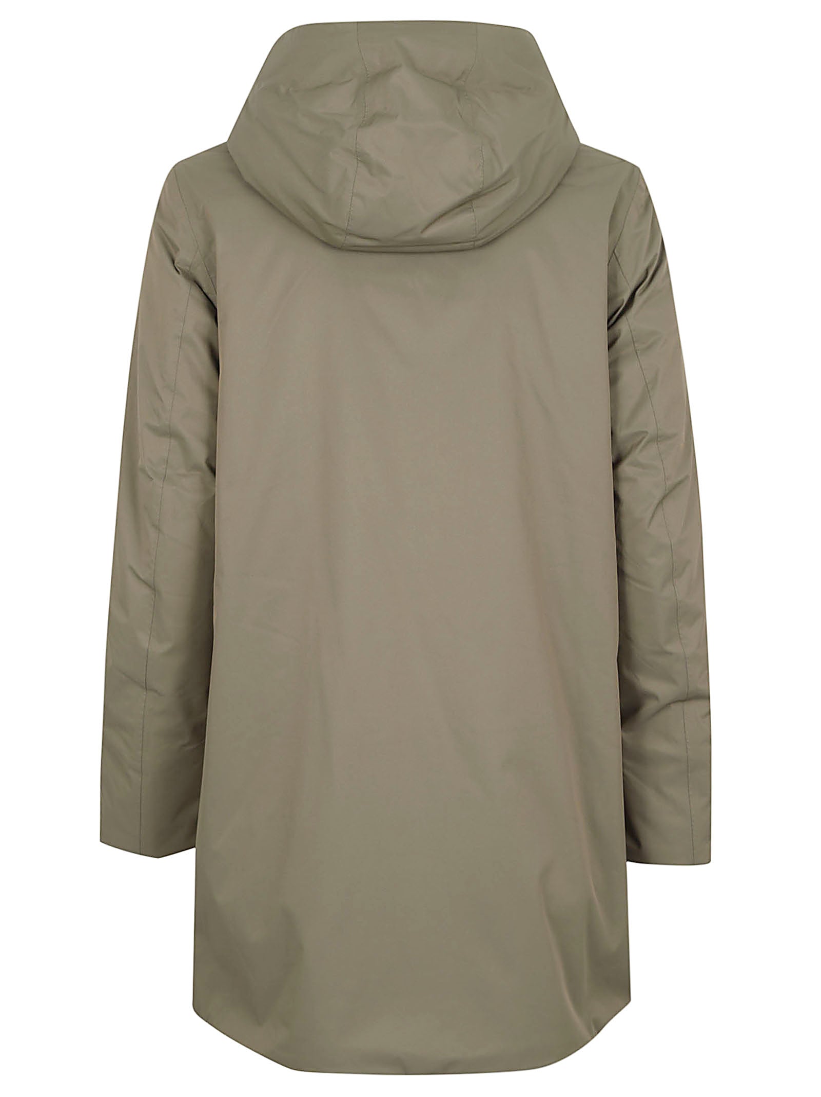 GIACCA DONNA IMPERMEABILE K8144CW DC9 GREEN ARMY-GREY WARM  KWAY 