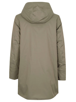 GIACCA DONNA IMPERMEABILE K8144CW DC9 GREEN ARMY-GREY WARM  KWAY 