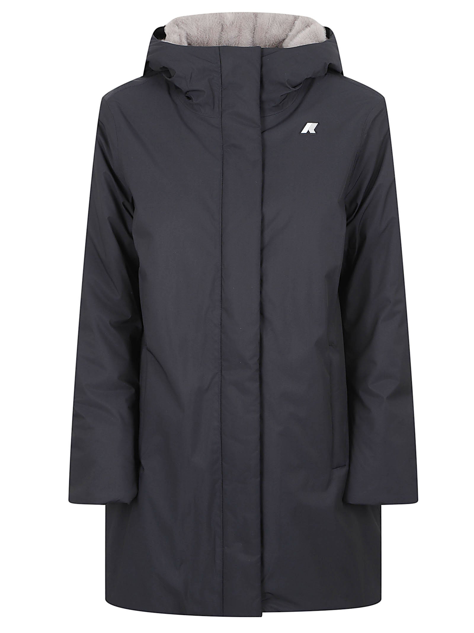 GIACCA DONNA IMPERMEABILE K8144CW DCB BLACK PURE-GREY WARM  KWAY 
