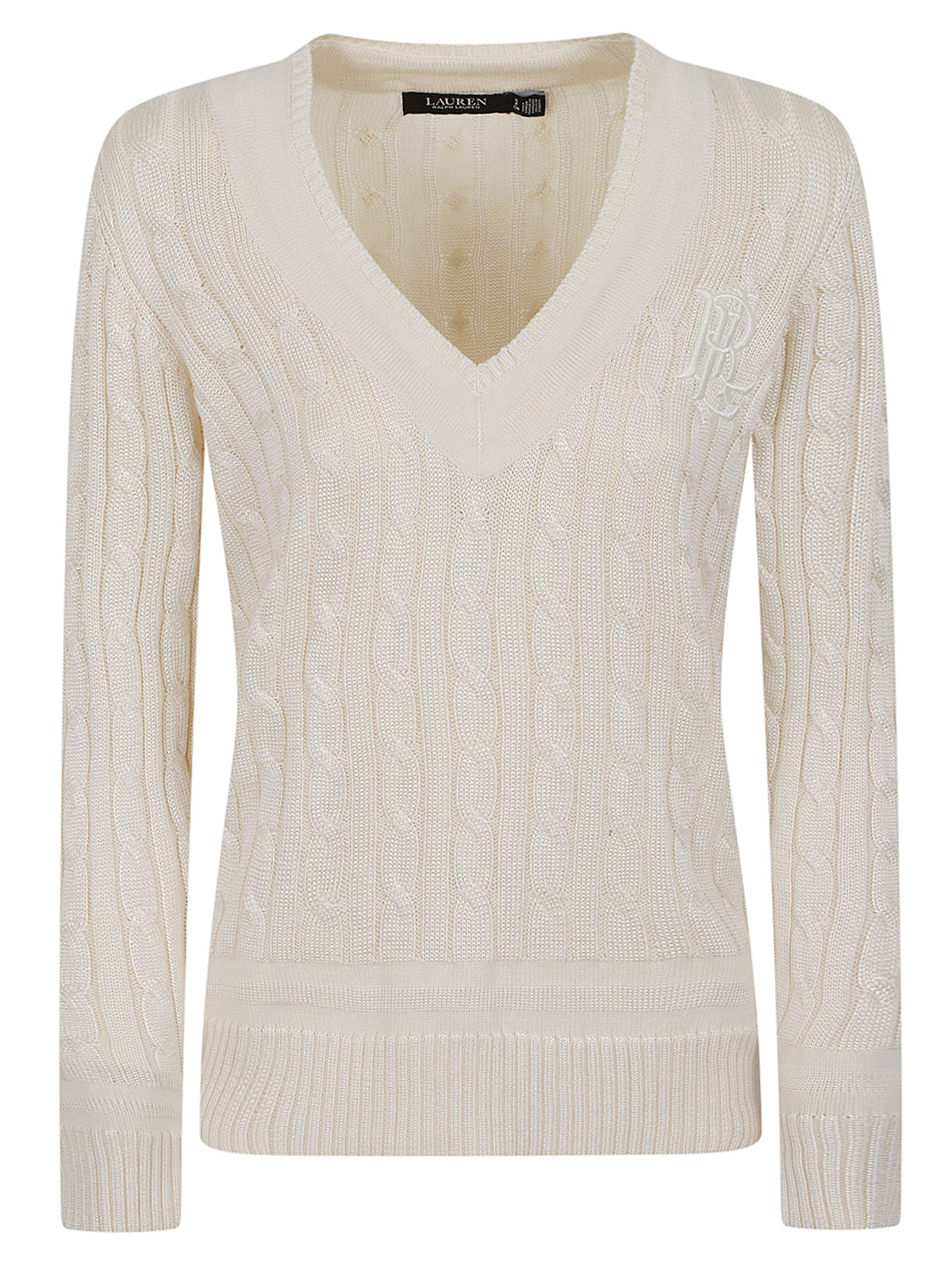 MAGLIONE DONNA A TRECCE - LAUREN 200888795 011 MASCARPONE CREAM LAUREN 