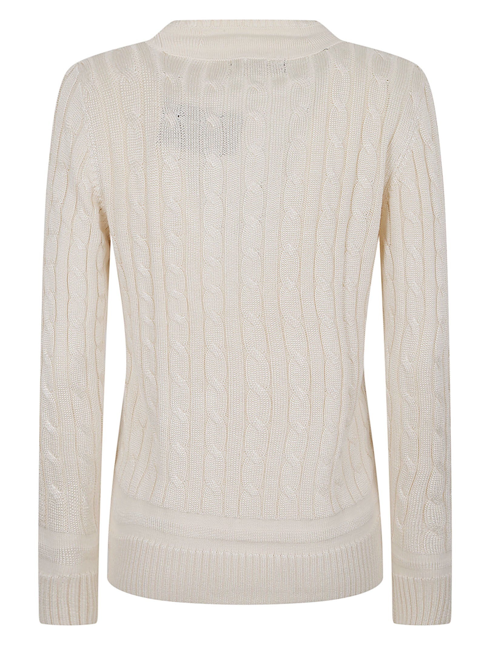MAGLIONE DONNA A TRECCE 200888795 011 MASCARPONE CREAM LAUREN 