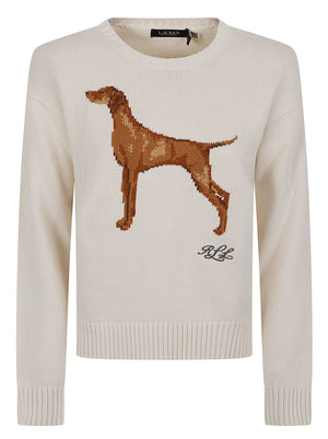 MAGLIONE DONNA CON STAMPA 200P14120 001 MASCARPONE CREAM LAUREN 