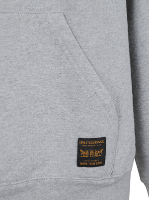 FELPA UOMO CON CAPPUCCIO 0084Q 0002 SILVER HEATHER GRAY LEVI'S STRAUSS 