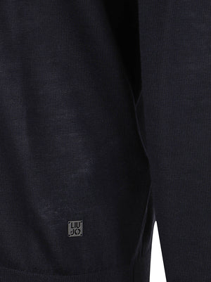 MAGLIA UOMO SCOLLO A V - LIU.JO QXX135MA27P 94013 DARK BLUE LIU.JO 