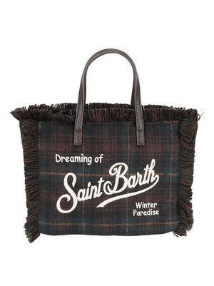 BORSA A MANO COLETTE FELT - MC2 SAINT BARTH COLETTE WOOL N 00468M TARTAN 5118 EMB  MC 2 
