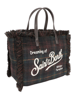 BORSA A MANO COLETTE FELT - MC2 SAINT BARTH COLETTE WOOL N 00468M TARTAN 5118 EMB  MC 2 