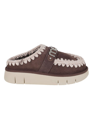 SCARPA DONNA CON PELO "BOUNCE CLOG METAL LOGO" - MOU FW531001A MOCHA  MOU 