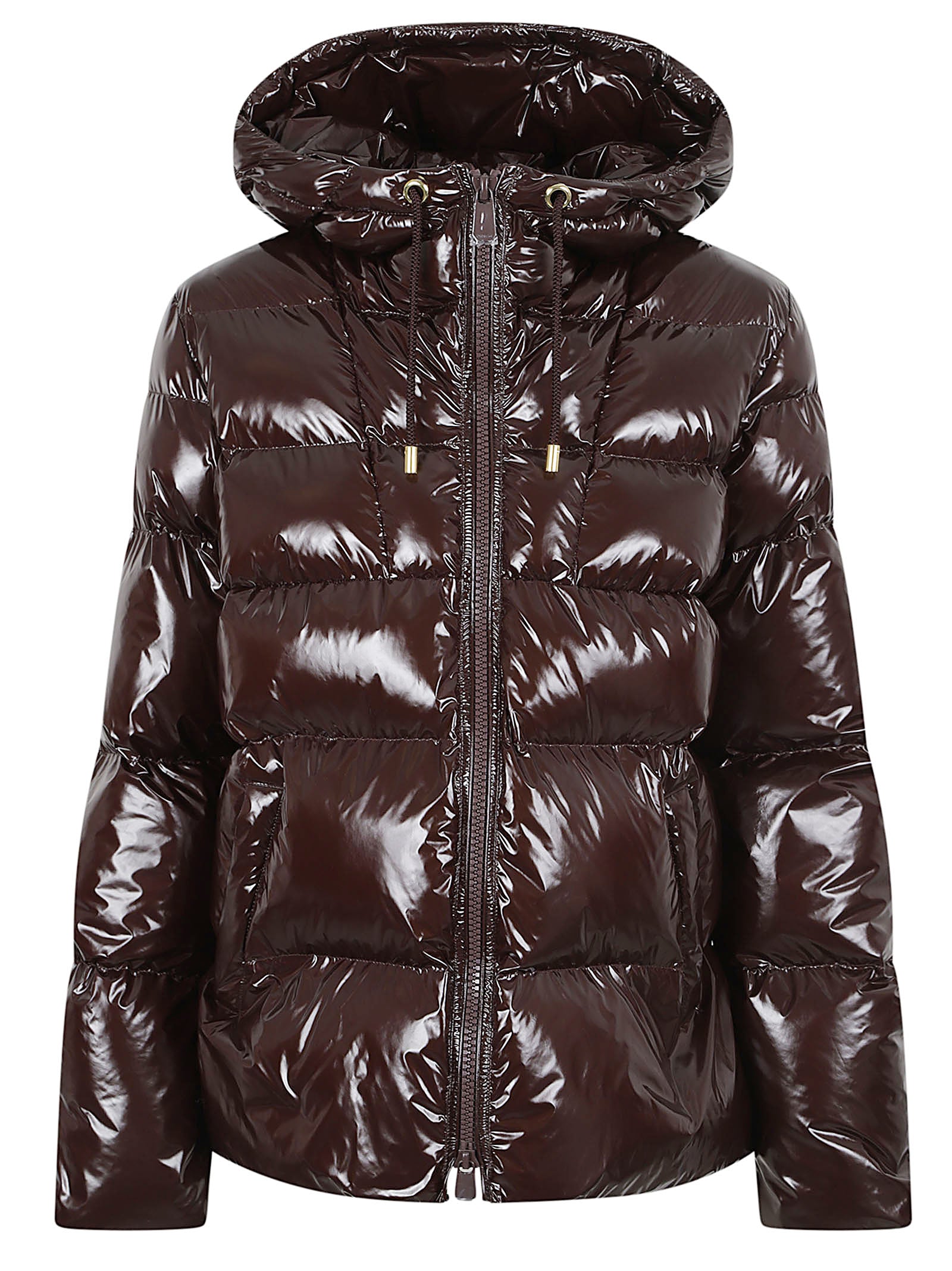 GIACCA DONNA CORTA LUCIDA 101597 A2P7L72 MARRONE TESTA MORO PINKO 