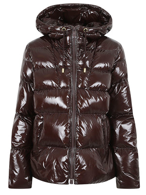GIACCA DONNA CORTA LUCIDA 101597 A2P7L72 MARRONE TESTA MORO PINKO 