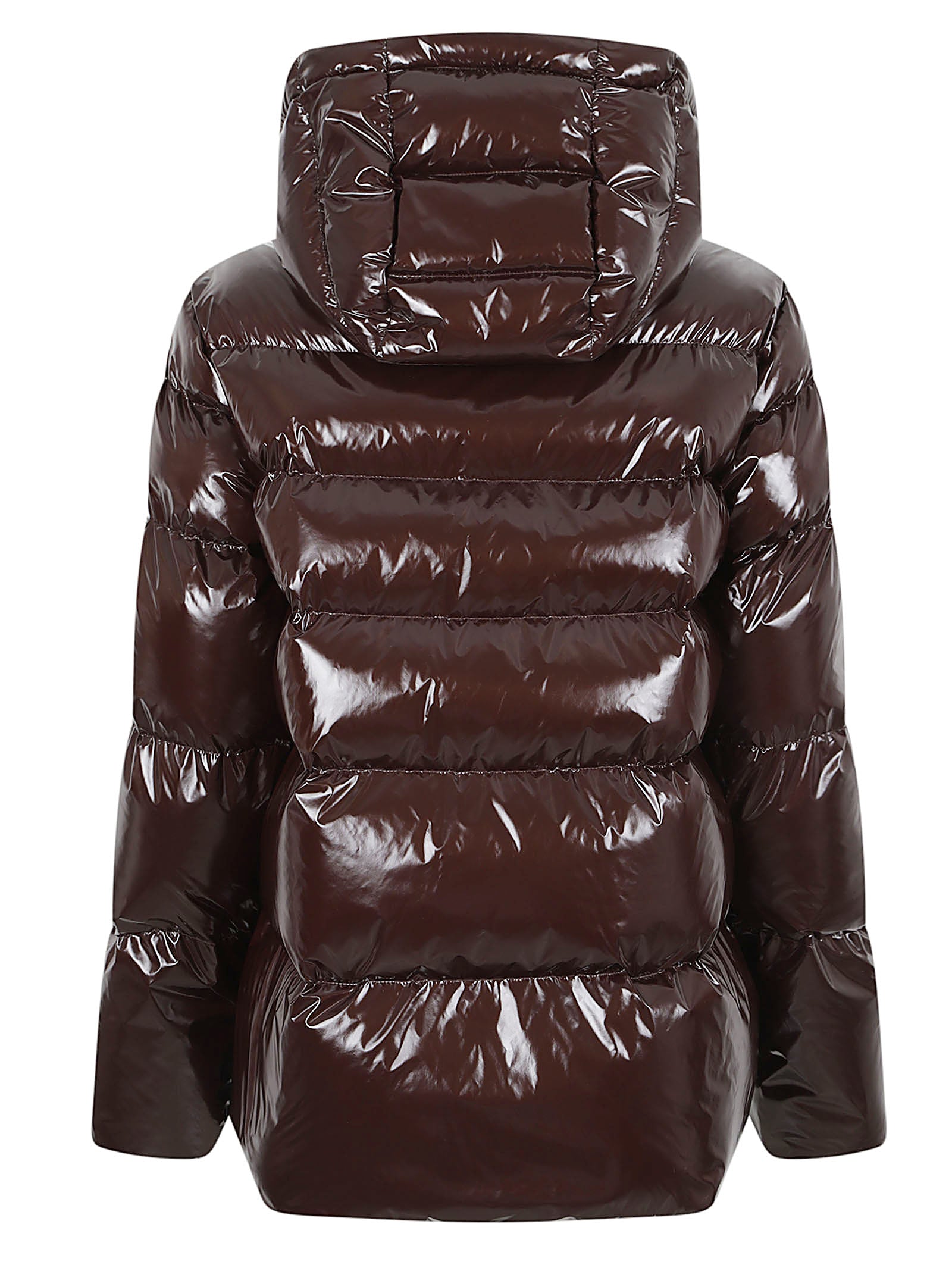 GIACCA DONNA CORTA LUCIDA 101597 A2P7L72 MARRONE TESTA MORO PINKO 
