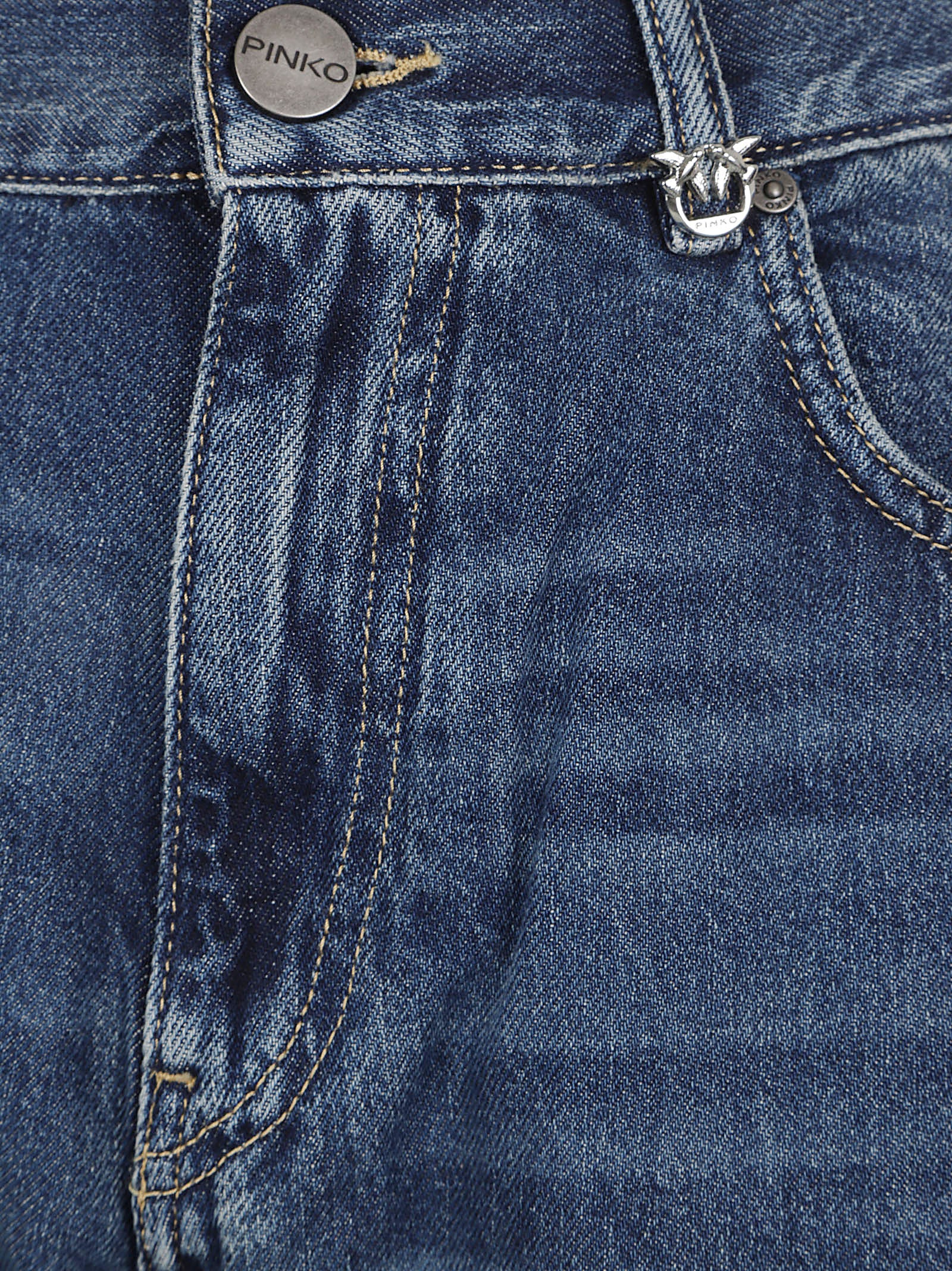 JEANS DONNA WIDE LEG<BR/> 101733 A2RQPJZ LAVAGGIO VINTAGE MEDIO SCURO PINKO 