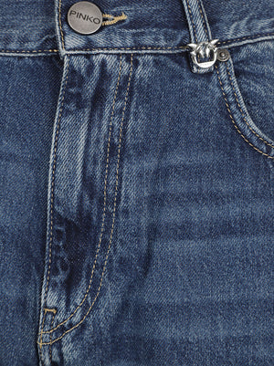 JEANS DONNA WIDE LEG<BR/> 101733 A2RQPJZ LAVAGGIO VINTAGE MEDIO SCURO PINKO 