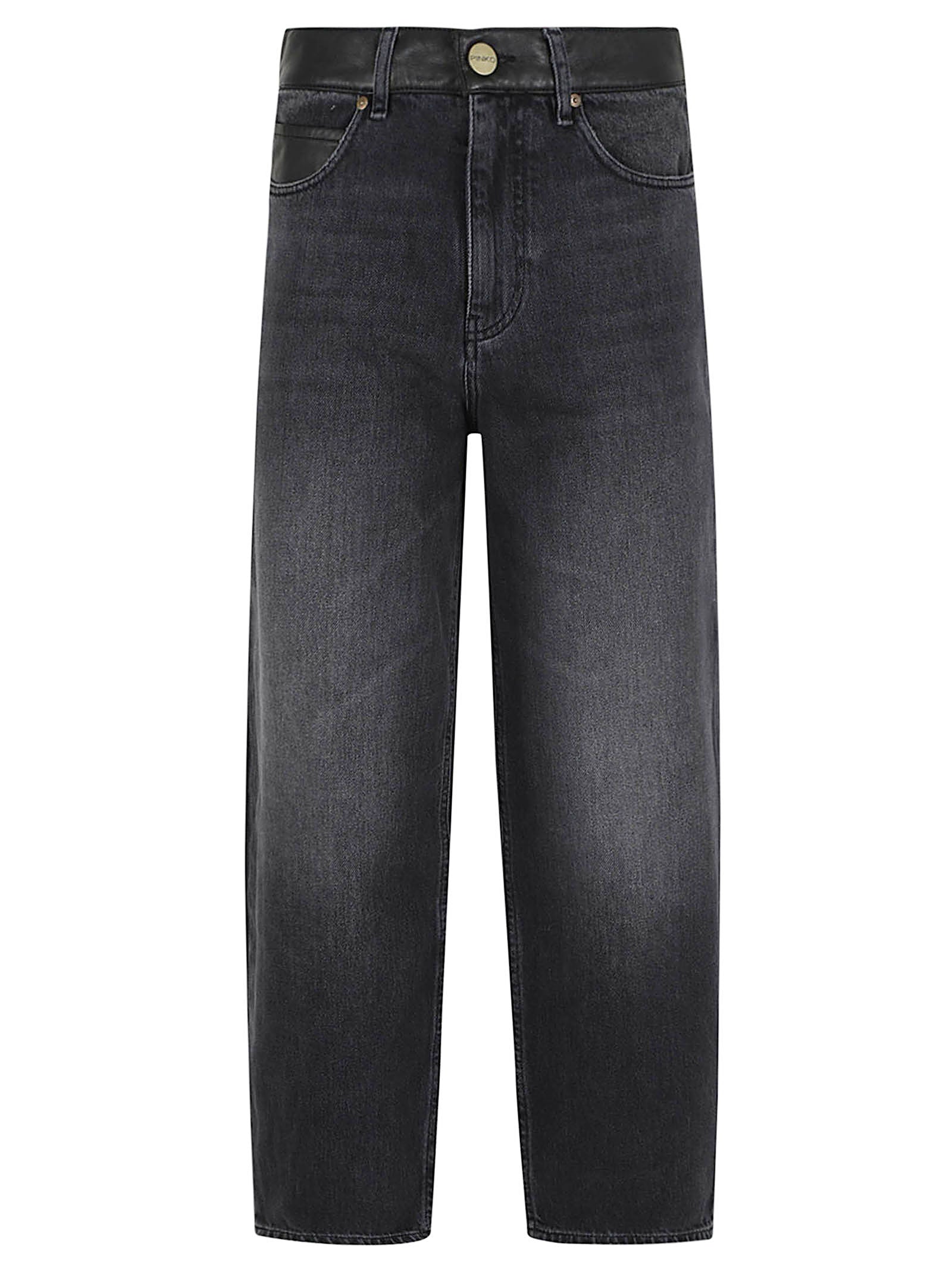 JEANS DONNA WIDE LEG<BR/> 103857 A3GWPJ4 LAVAGGIO BLACK SCURO PINKO 