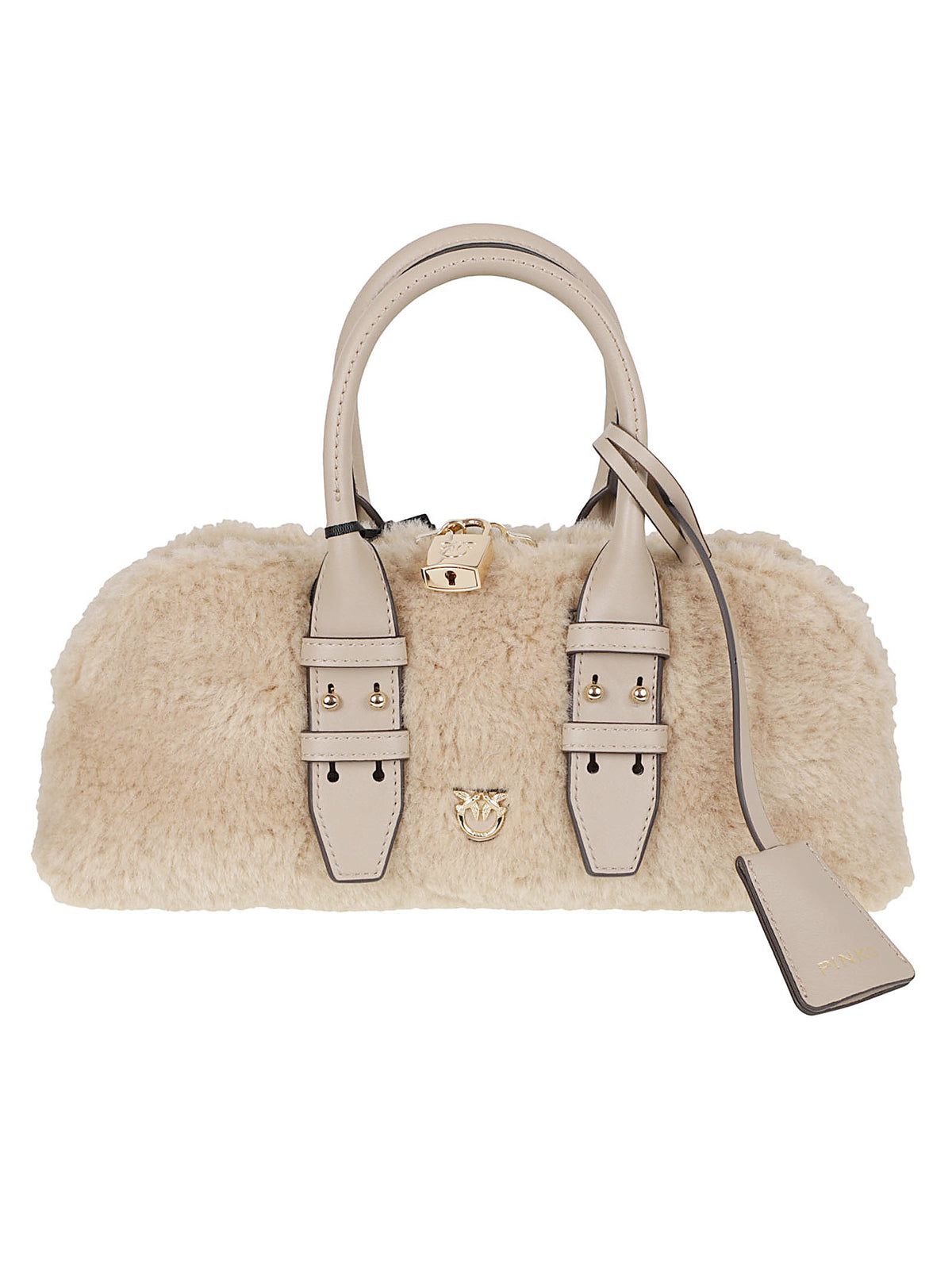 BORSA A MANO DONNA BOWLING BAG HORIZONTAL - PINKO<BR/> 105334 A3O9C97Y GRIGIO TORTORA-ORO PINKO 