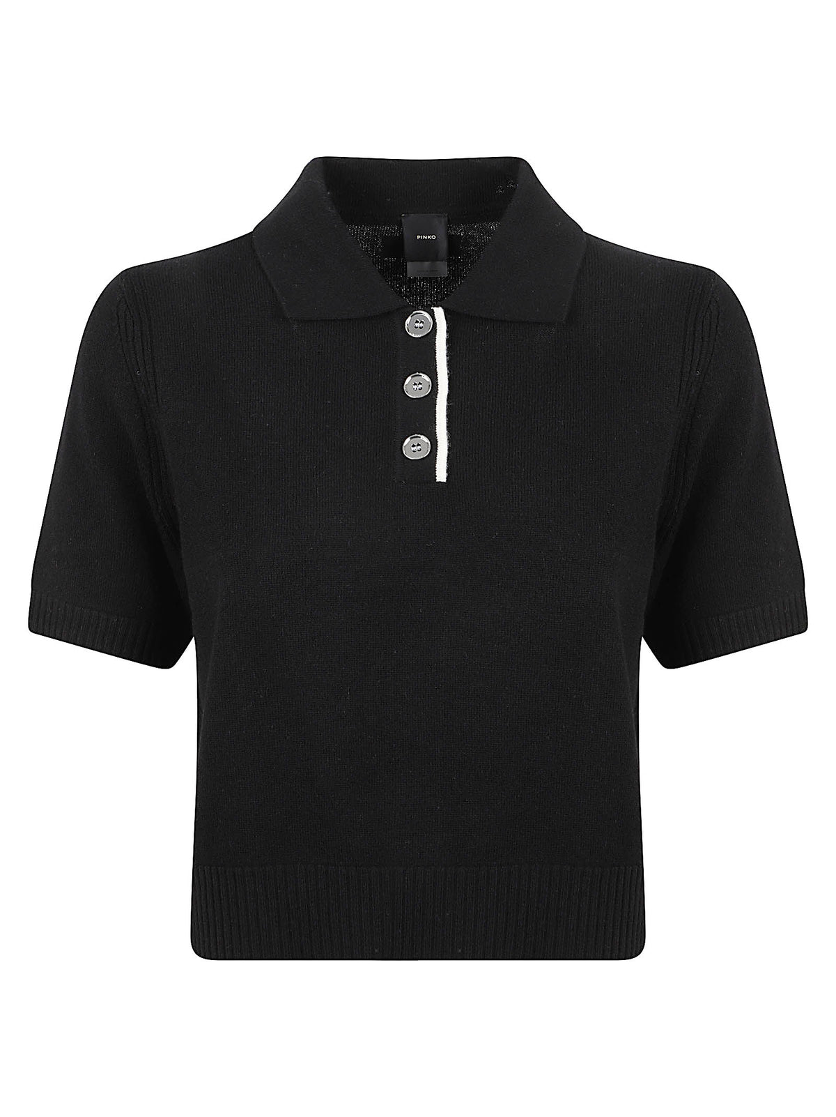 POLO IN MAGLIA DONNA MANICA CORTA - PINKO 105450 A3G1Z99 NERO LIMOUSINE PINKO 