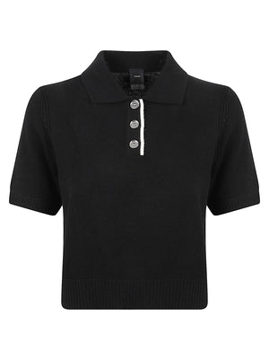 POLO IN MAGLIA DONNA MANICA CORTA - PINKO 105450 A3G1Z99 NERO LIMOUSINE PINKO 