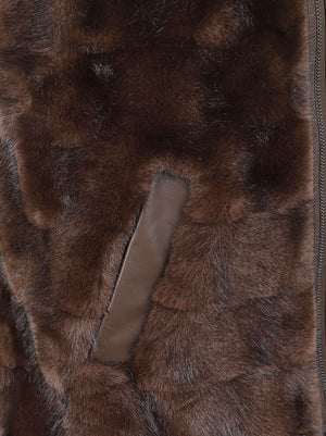ECOPELLICCIA SENZA MANICHE - PINKO<BR/> 106939 A3C5M11 MARRONE-CHICCO DI CAFFE PINKO 