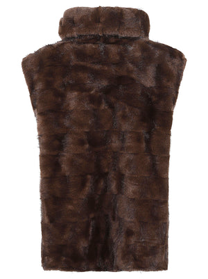 ECOPELLICCIA SENZA MANICHE - PINKO<BR/> 106939 A3C5M11 MARRONE-CHICCO DI CAFFE PINKO 