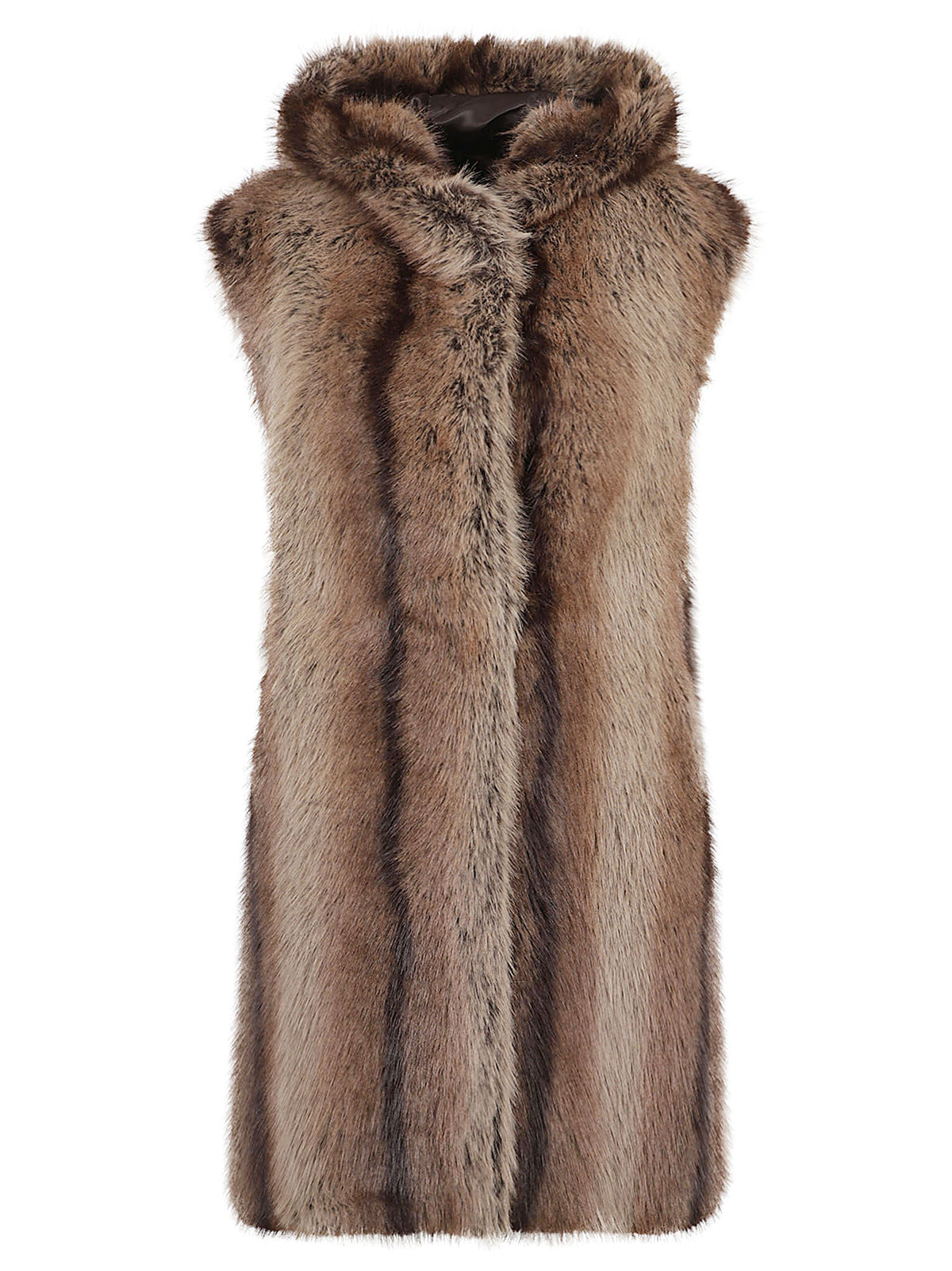 GILET DONNA LUNGO EFFETTO PELLICCIA GALEARIS - PINKO 107042 A3C6D31 BEIGE-GALLINACCIO PINKO 