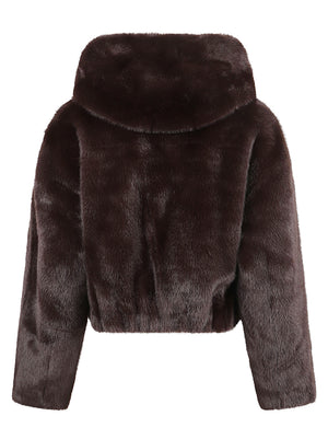 GIACCA DONNA EFFWTTO PELLICCIA GASTERIA - PINKO 107053 A3E9L72 MARRONE TESTA DI MORO PINKO 