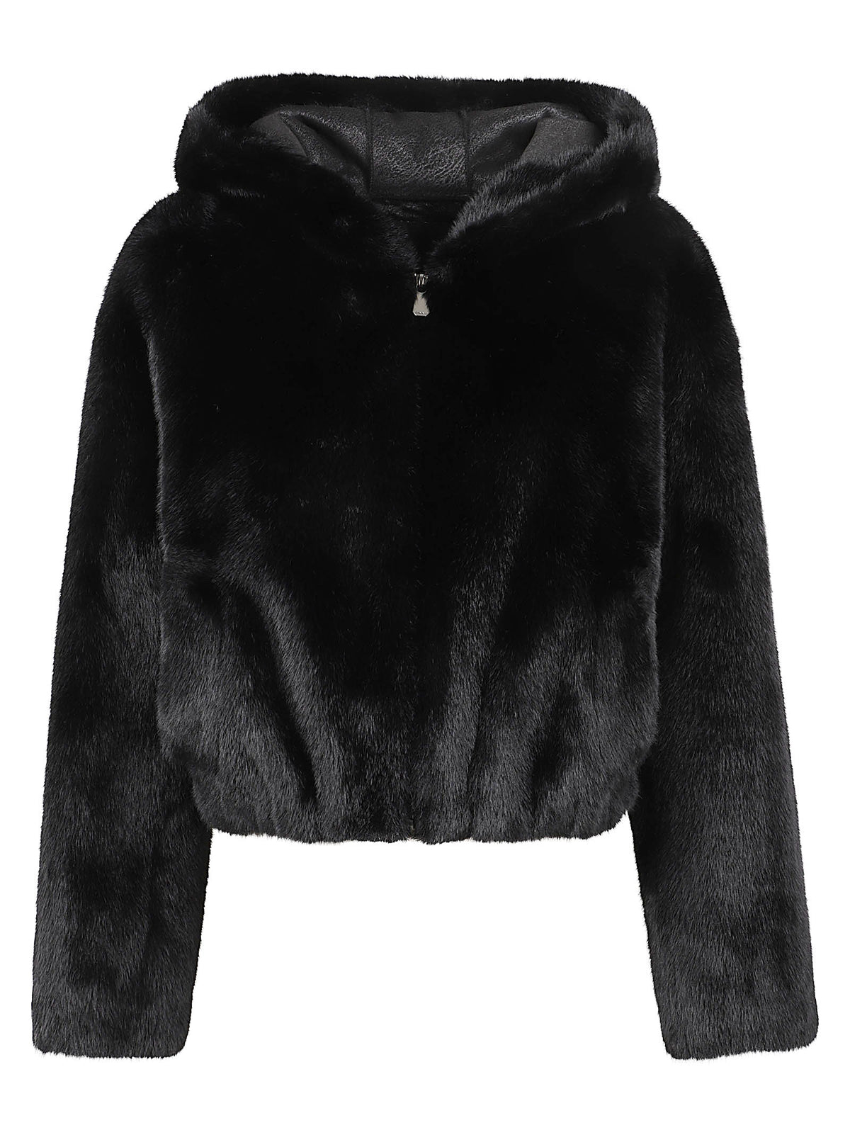 GIACCA ECO PELLICCIA CON CAPPUCCIO - PINKO 107053 A3E9Z99 NERO LIMOUSINE PINKO 