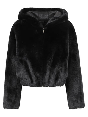 GIACCA ECO PELLICCIA CON CAPPUCCIO - PINKO 107053 A3E9Z99 NERO LIMOUSINE PINKO 