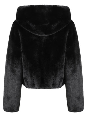 GIACCA ECO PELLICCIA CON CAPPUCCIO - PINKO 107053 A3E9Z99 NERO LIMOUSINE PINKO 