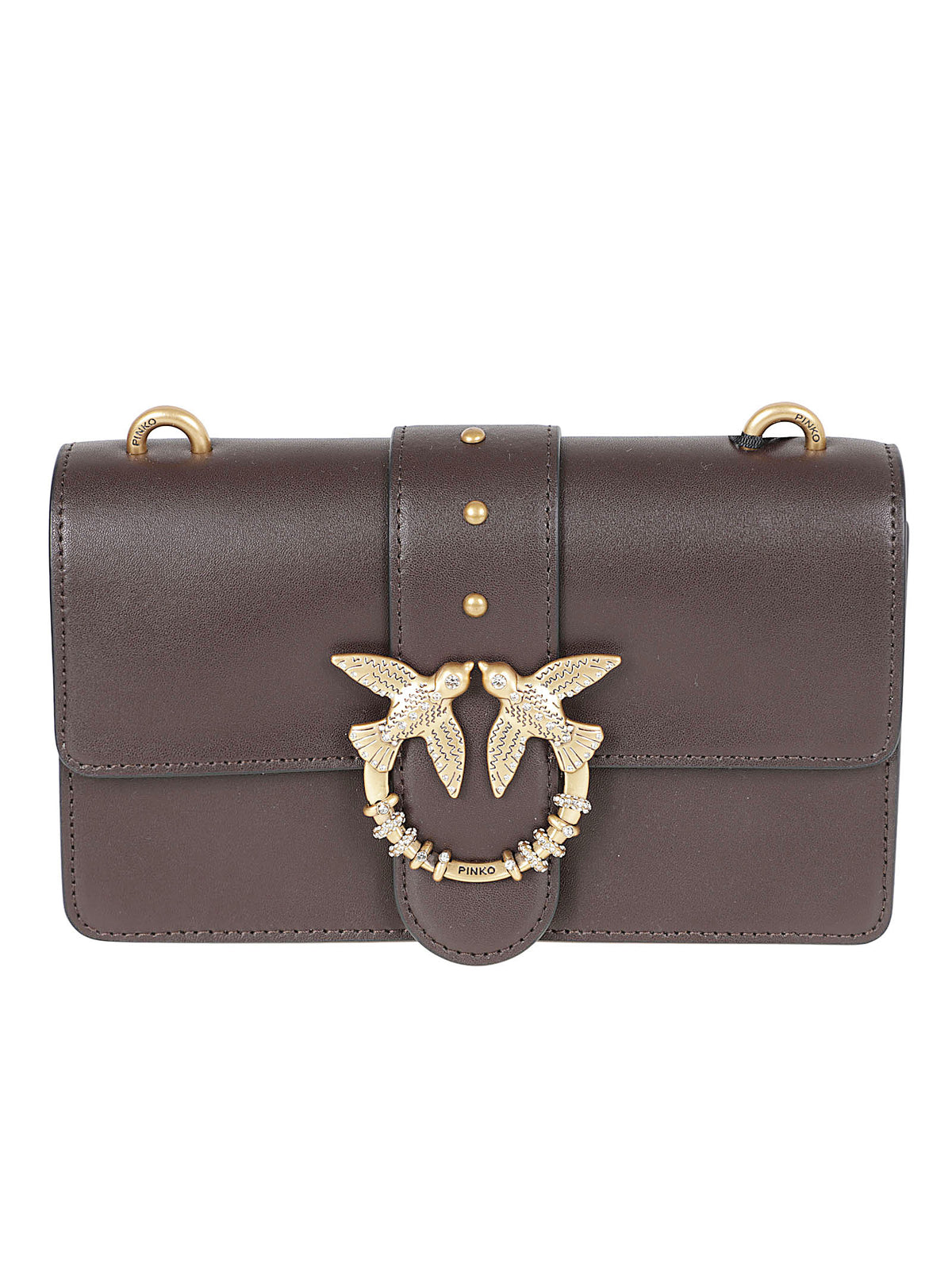 BORSA DONNA A TRACOLLA MINI LOVE BAG ONE - PINKO 107071 A0F1M12Q MARRONE MARASCA-ANTIQUE PINKO 