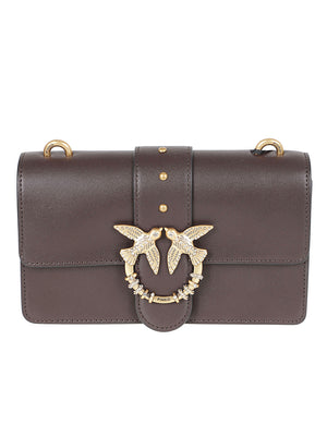 BORSA DONNA A TRACOLLA MINI LOVE BAG ONE - PINKO 107071 A0F1M12Q MARRONE MARASCA-ANTIQUE PINKO 