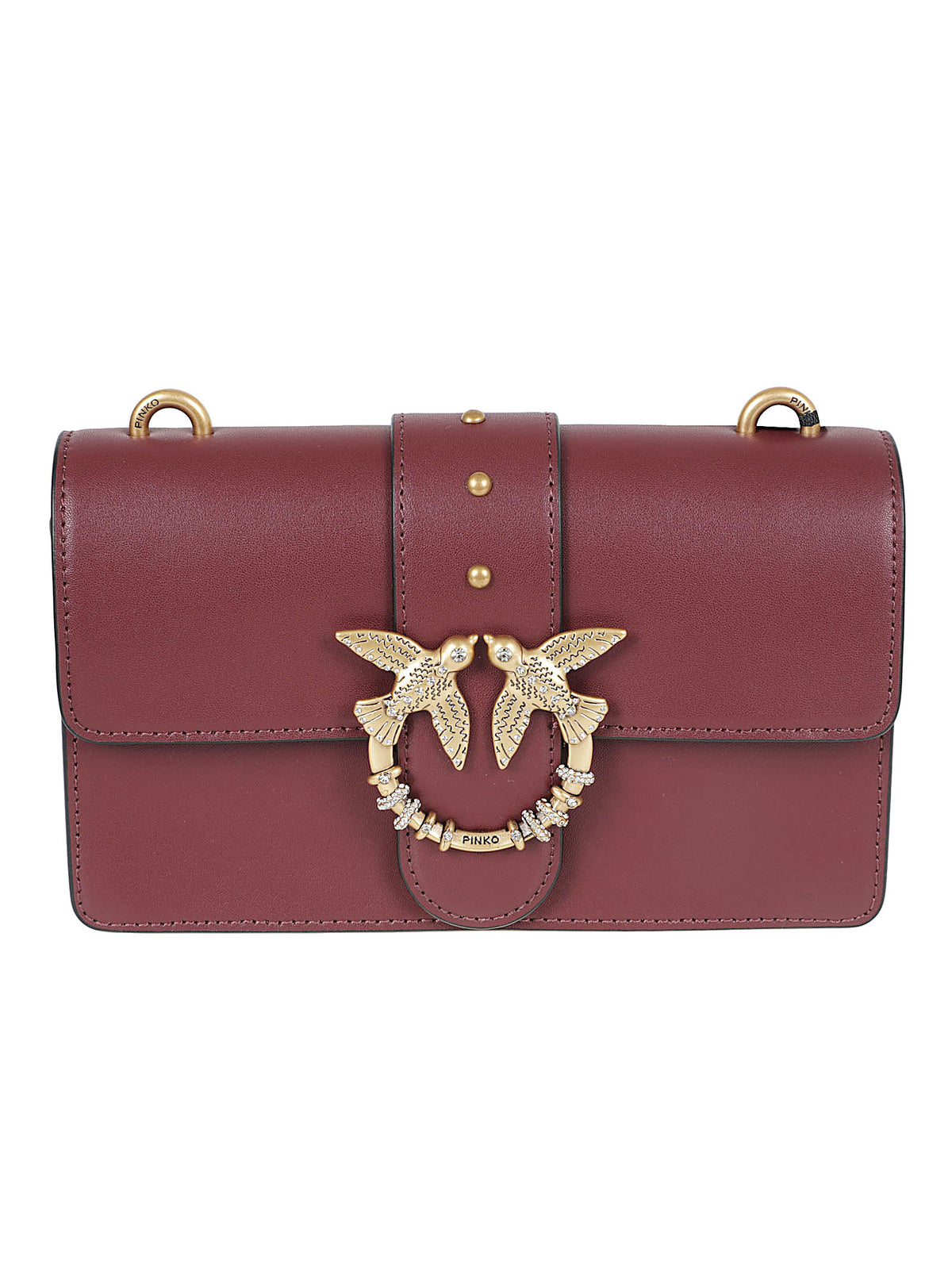 BORSA DONNA A TRACOLLA MINI LOVE BAG ONE - PINKO 107071 A0F1WW5Q RIBES INTENSO-ANTIQUE GOLD PINKO 