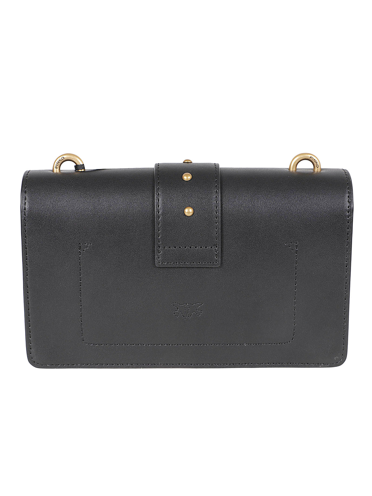 BORSA DONNA A TRACOLLA MINI LOVE BAG ONE - PINKO 107071 A0F1Z99Q NERO-ANTIQUE GOLD PINKO 