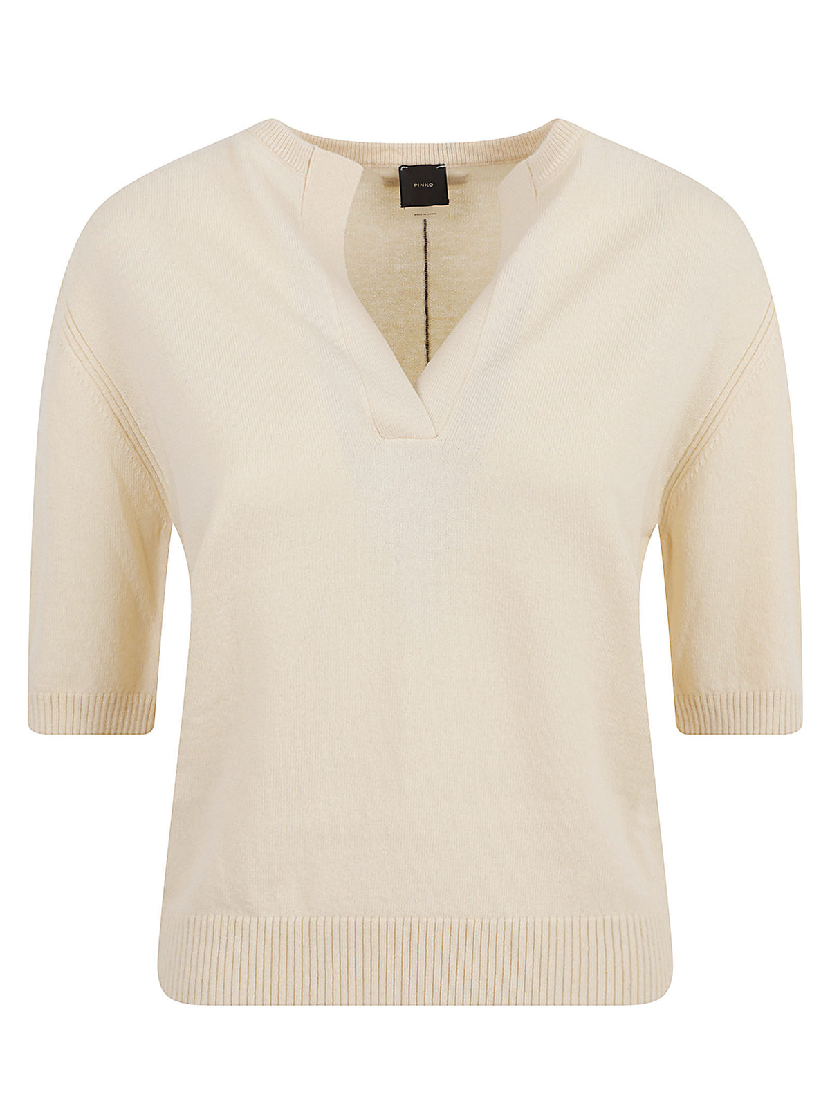 MAGLIONCINO DONNA MANICHE CORTE VARSAVIA SERAFIN- PINKO 107206 A3G1C15 BEIGE RUGIADA PINKO 