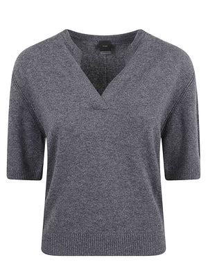 MAGLIONCINO DONNA A MANICA CORTA VARSAVIA SERAFIN - PINKO 107206 A3G1I76 GRIGIO CORVO PINKO 