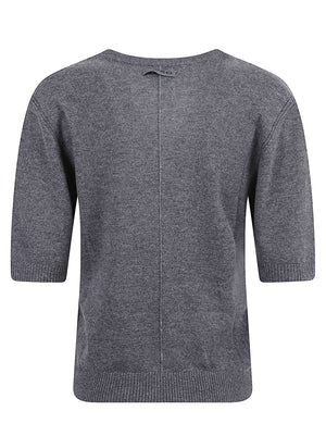 MAGLIONCINO DONNA A MANICA CORTA VARSAVIA SERAFIN - PINKO 107206 A3G1I76 GRIGIO CORVO PINKO 
