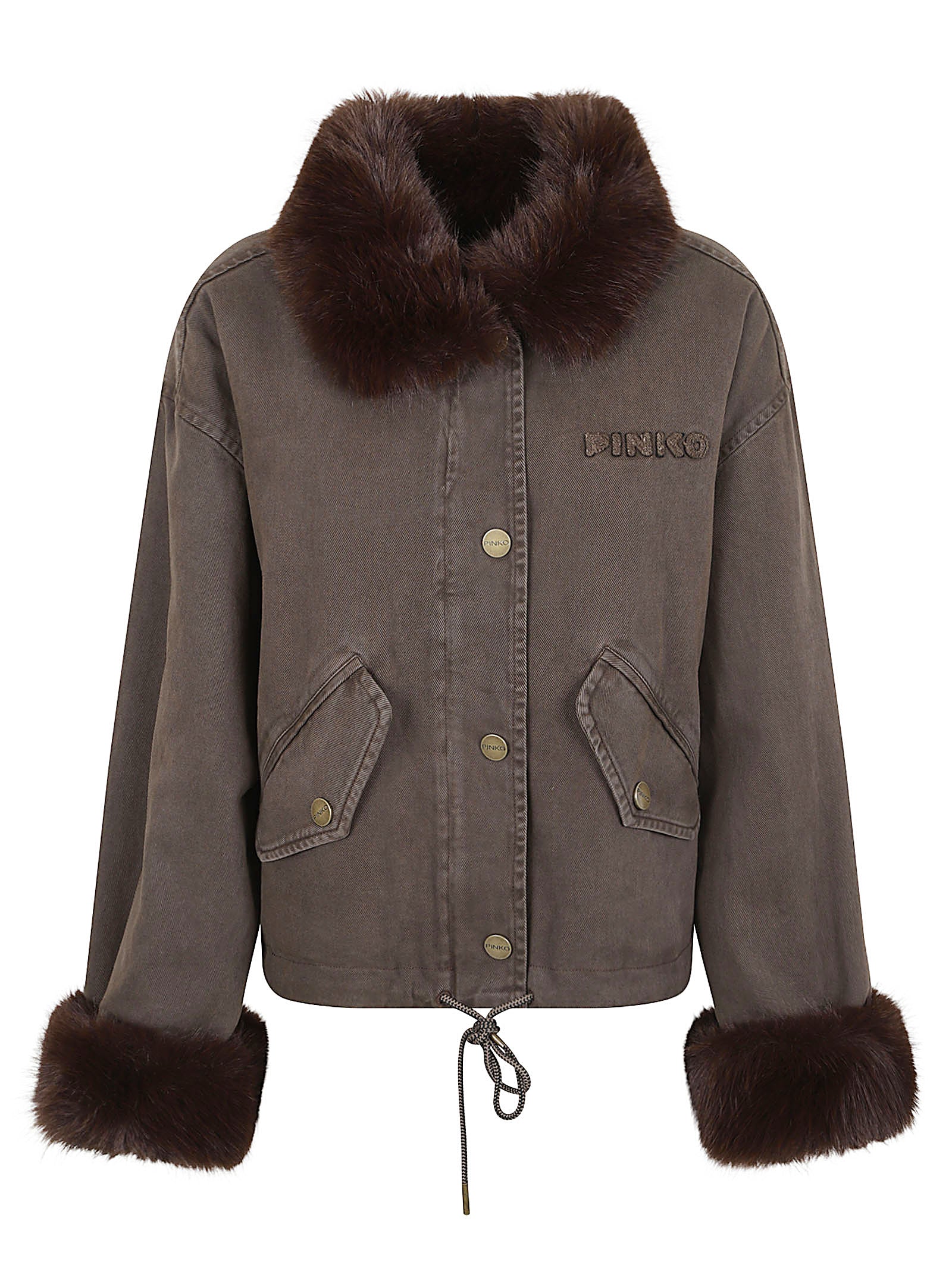 GIACCA DONNA IN CANVAS MARRONE 107219 A3GVL64 MARRONE CAFFE PINKO 
