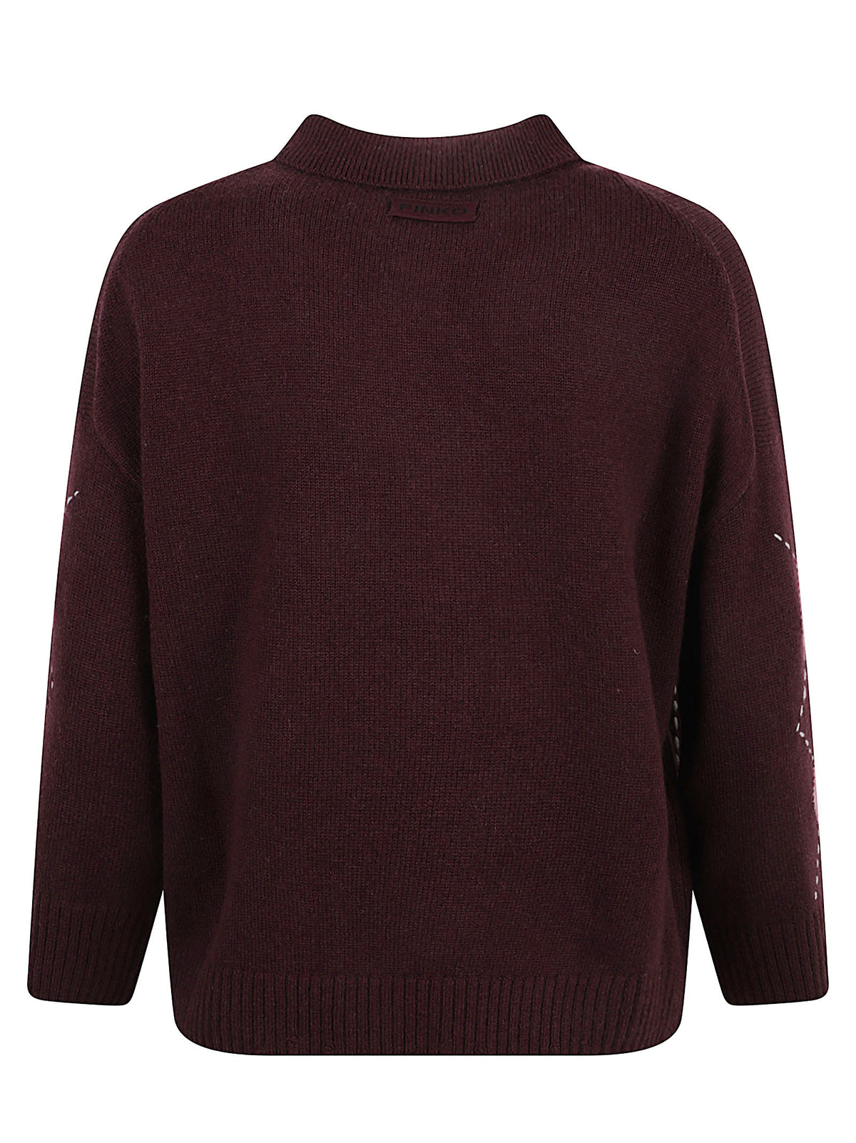 MAGLIONE DONNA IN MAGLIA A ROMBI CORK - PINKO 107286 A3IEYN2 BORDEAUX-ROSA PINKO 