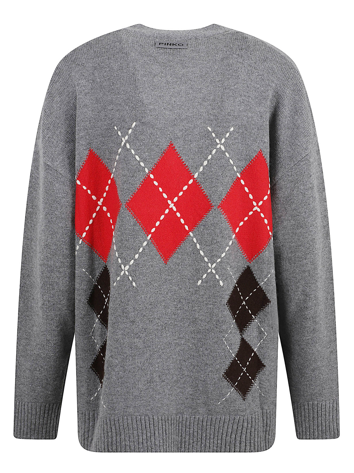 MAGLIONE DONNA IN MAGLIA A COSTE BRISTOL - PINKO 107291 A3IEIL1 GRIGIO-MARRONE PINKO 