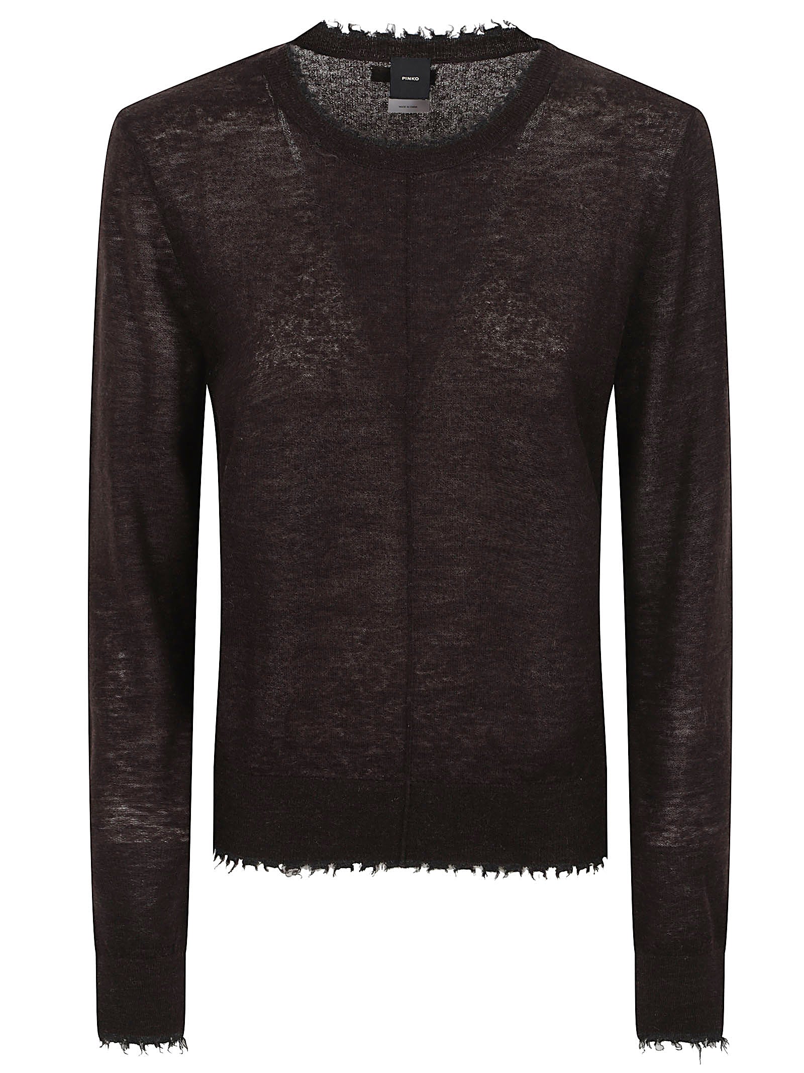 MAGLIONE GIROCOLLO DONNA<BR/> 107328 A3IQM05 MARRONE JAVA PINKO 