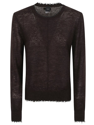 MAGLIONE GIROCOLLO DONNA<BR/> 107328 A3IQM05 MARRONE JAVA PINKO 