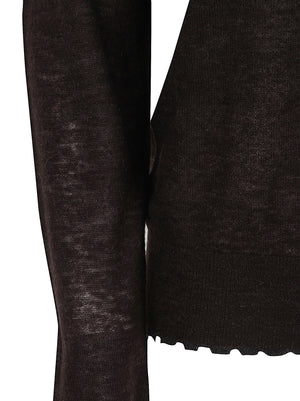 MAGLIONE GIROCOLLO DONNA<BR/> 107328 A3IQM05 MARRONE JAVA PINKO 