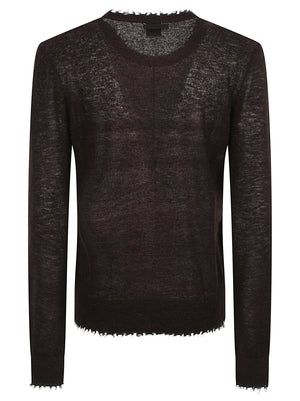MAGLIONE GIROCOLLO DONNA<BR/> 107328 A3IQM05 MARRONE JAVA PINKO 