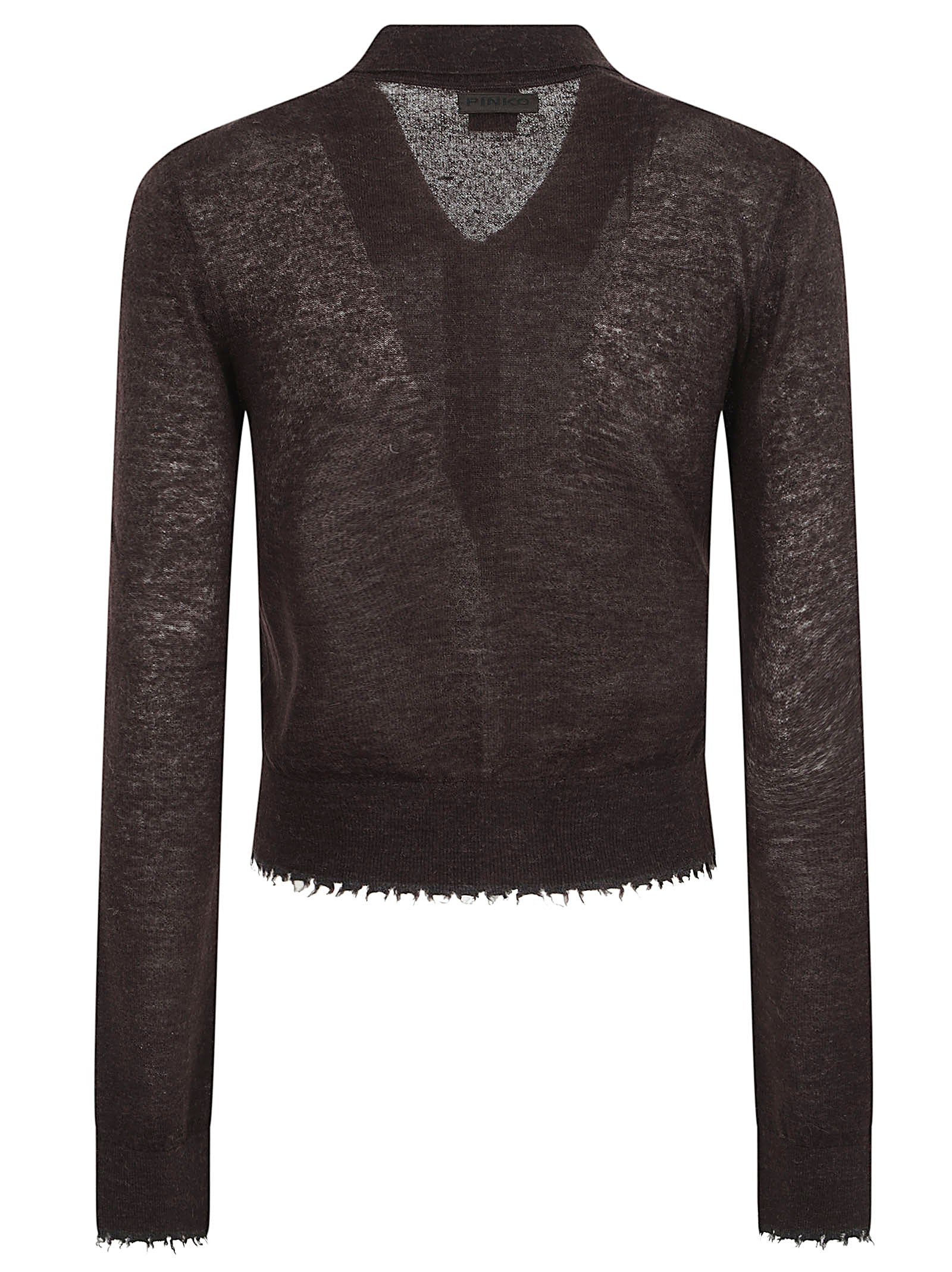 CARDIGAN DONNA CORTO CON COLLETTO 107331 A3IQM05 MARRONE JAVA PINKO 