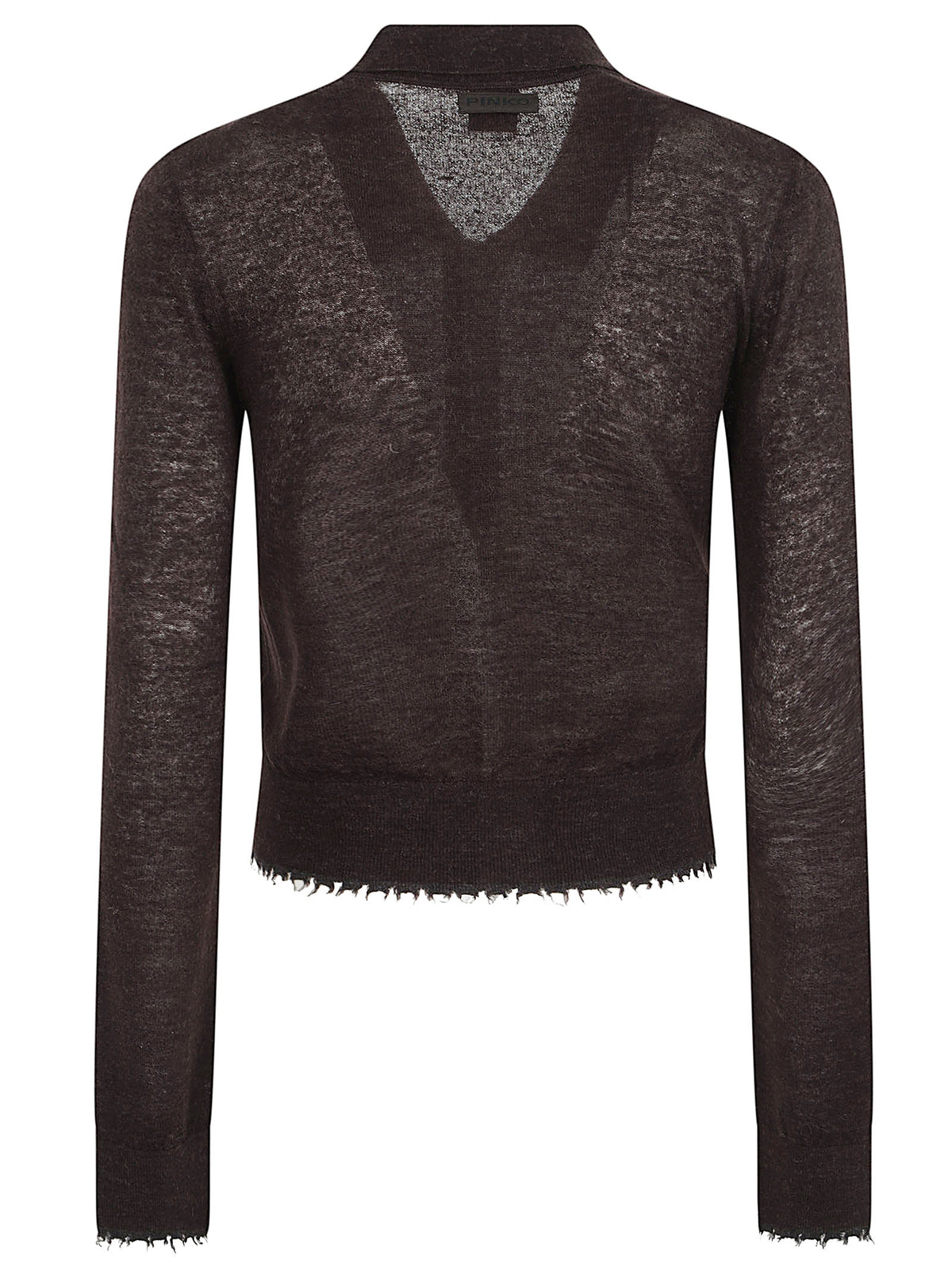 CARDIGAN DONNA CORTO CON COLLETTO MADRID - PINKO 107331 A3IQM05 MARRONE JAVA PINKO 