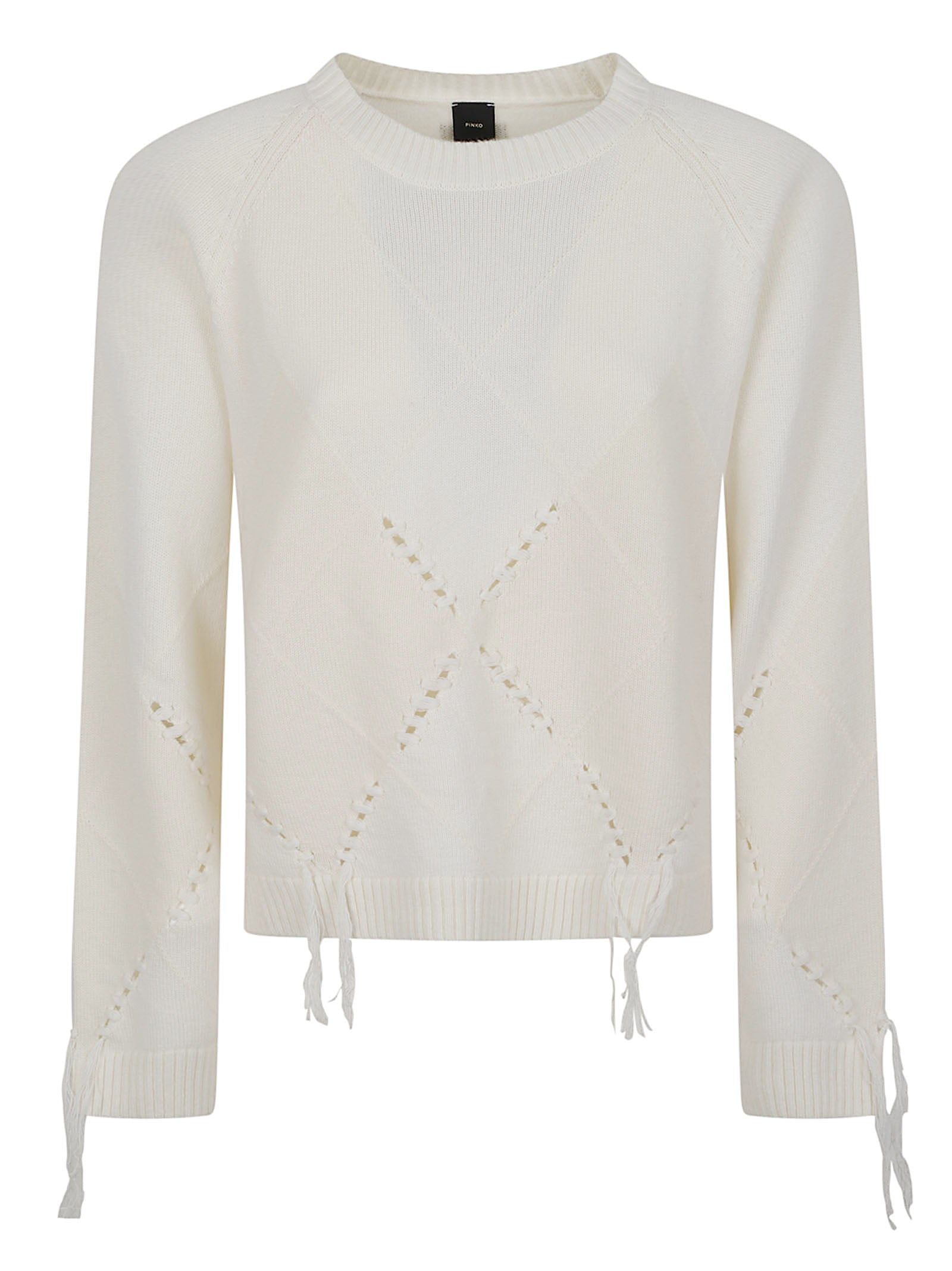 MAGLIONE DONNA A ROMBI<BR/> 107377 A3JEC15 BEIGE RUGIADA PINKO 