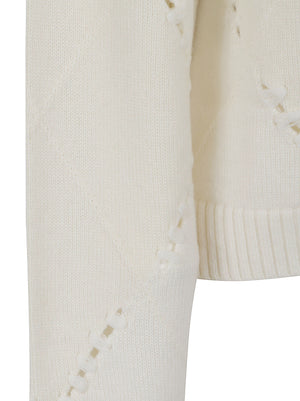 MAGLIONE DONNA A ROMBI<BR/> 107377 A3JEC15 BEIGE RUGIADA PINKO 
