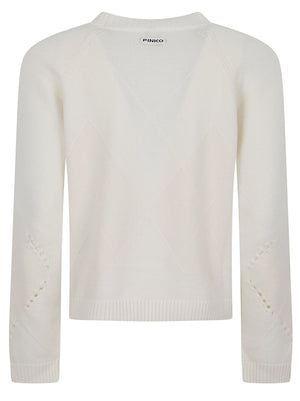 MAGLIONE DONNA A ROMBI<BR/> 107377 A3JEC15 BEIGE RUGIADA PINKO 