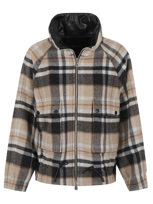 GIACCA DONNA A QUADRI TARTAN 107523 A3FWIC9 MULTI ANTRACITE-CAMMELLO PINKO 