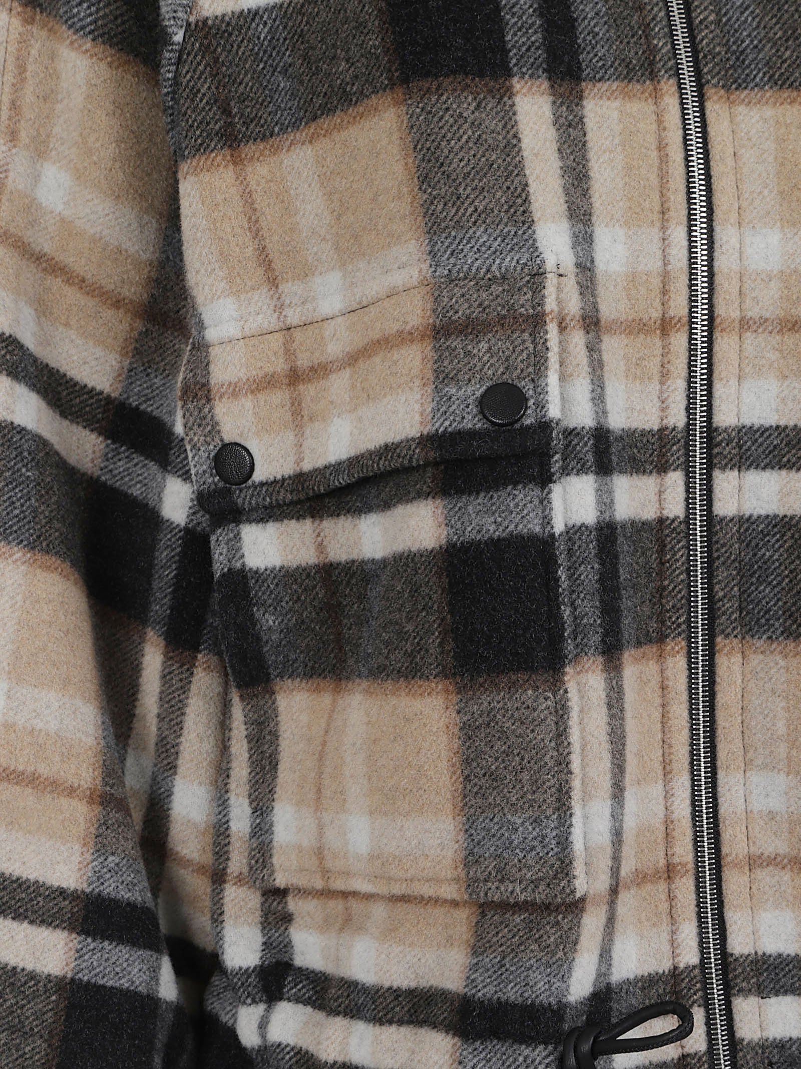 GIACCA DONNA A QUADRI TARTAN 107523 A3FWIC9 MULTI ANTRACITE-CAMMELLO PINKO 