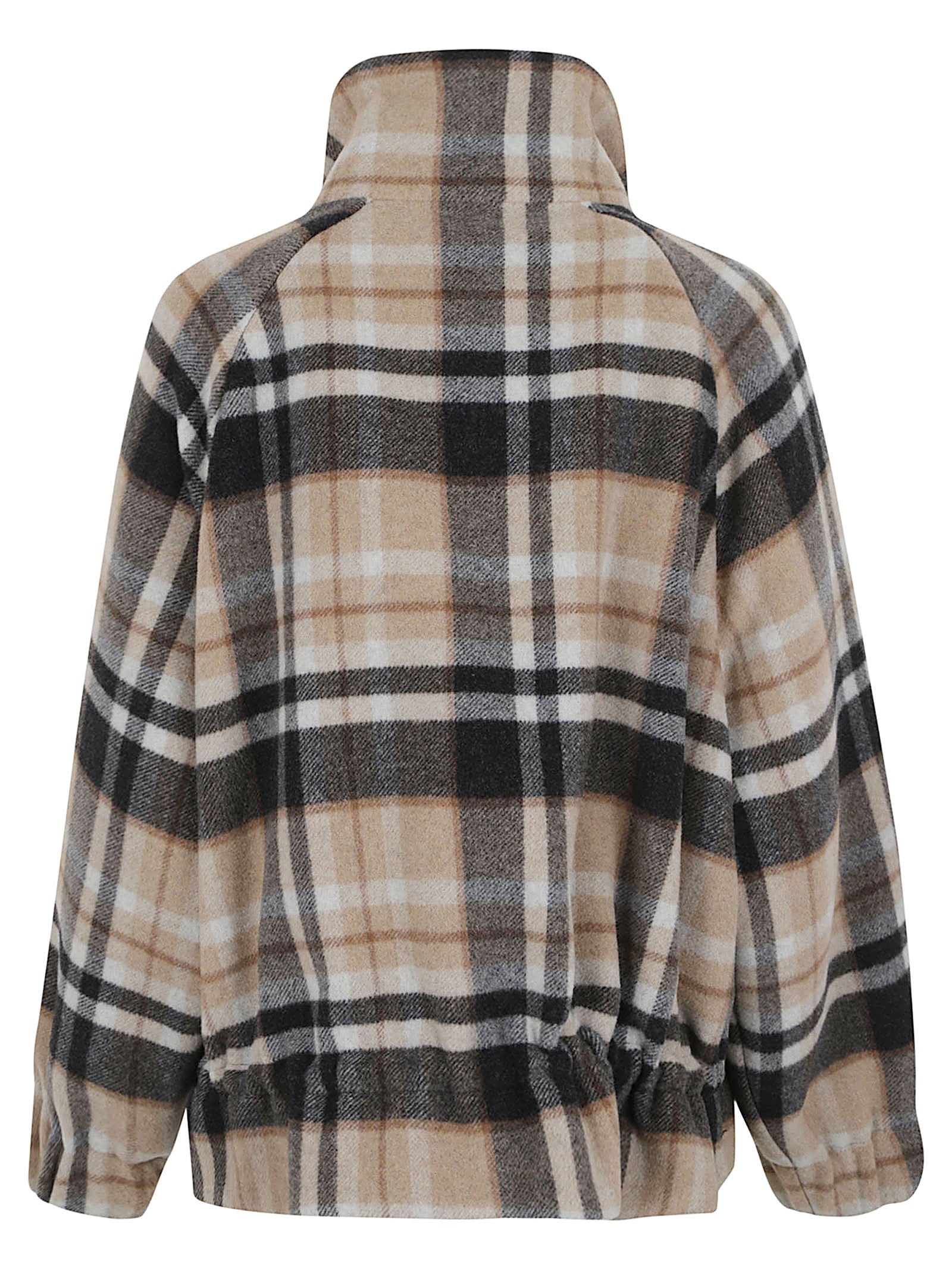 GIACCA DONNA A QUADRI TARTAN 107523 A3FWIC9 MULTI ANTRACITE-CAMMELLO PINKO 